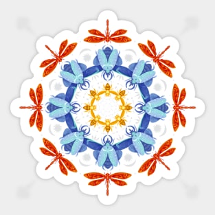 Mystical bugs mandala Sticker